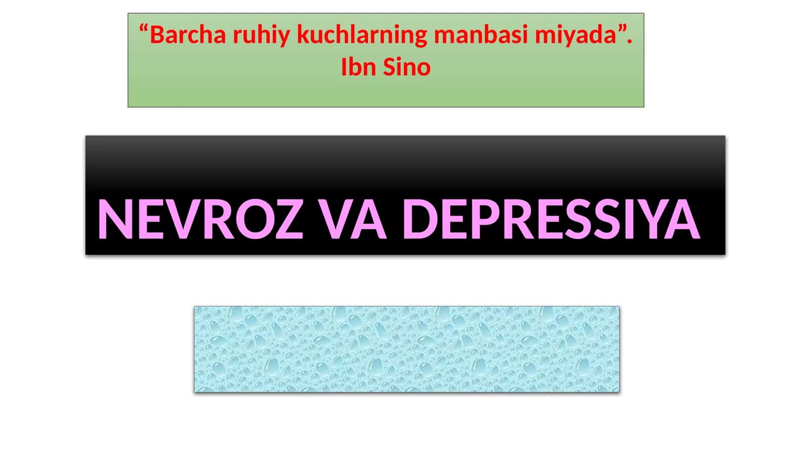 NEVROZ VA DEPRESSIYA