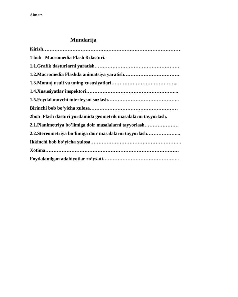 Macromedia Flash 8 dasturi