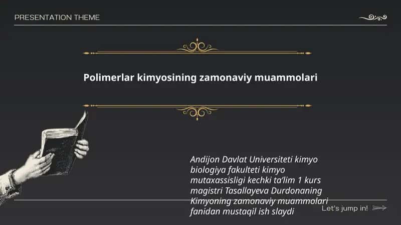 Polimerlar kimyosining zamonaviy muammolari