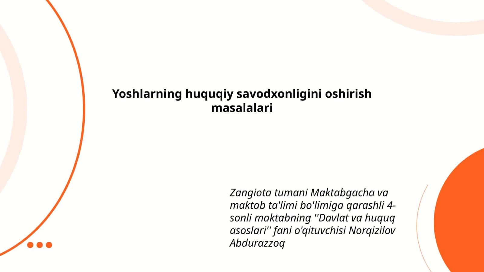 Davlat va huquq asoslari