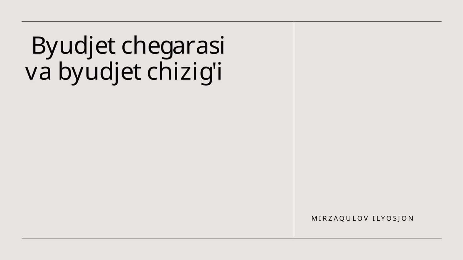 Byudjet chegarasi va byudjet chizig'i