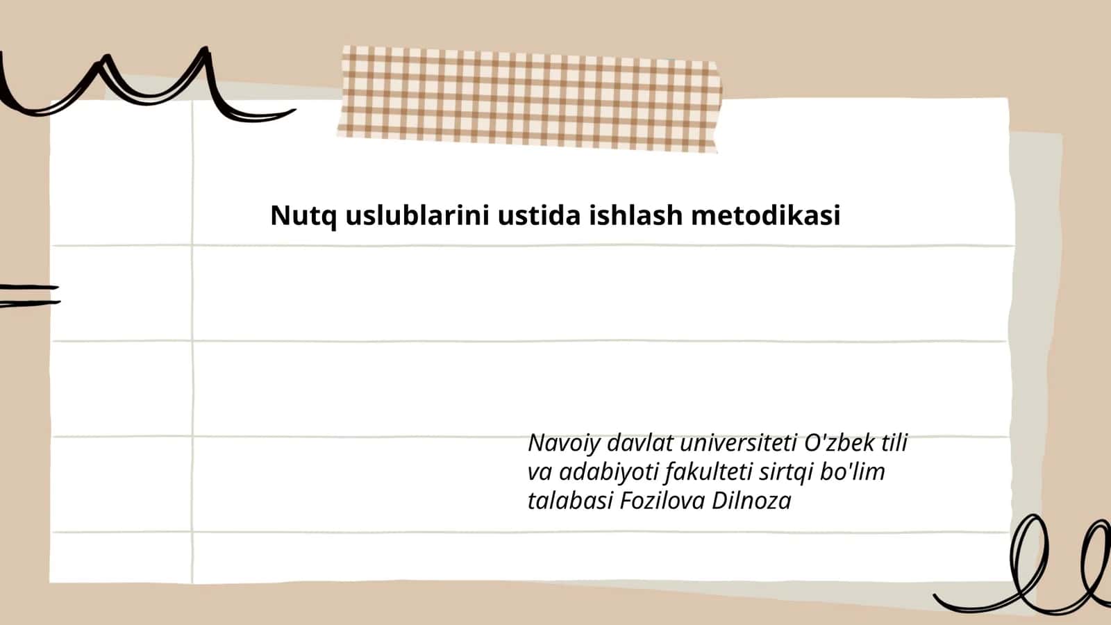 Nutq uslublarini ustida ishlash metodikasi