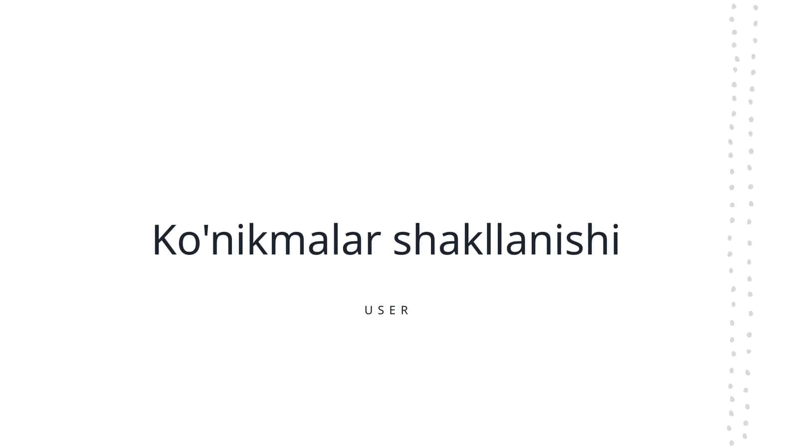 Ko'nikmalar shakllanishi