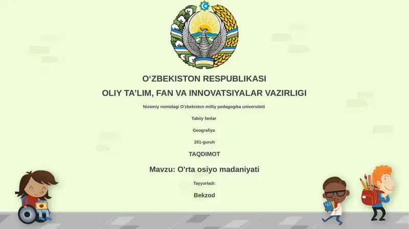 O'rta osiyo madaniyati