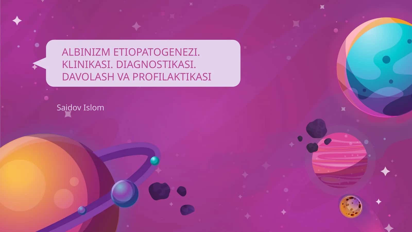 ALBINIZM ETIOPATOGENEZI. KLINIKASI. DIAGNOSTIKASI. DAVOLASH VA PROFILAKTIKASI