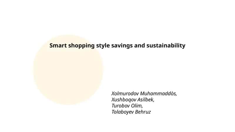 Smart shopping style savings and sustainability