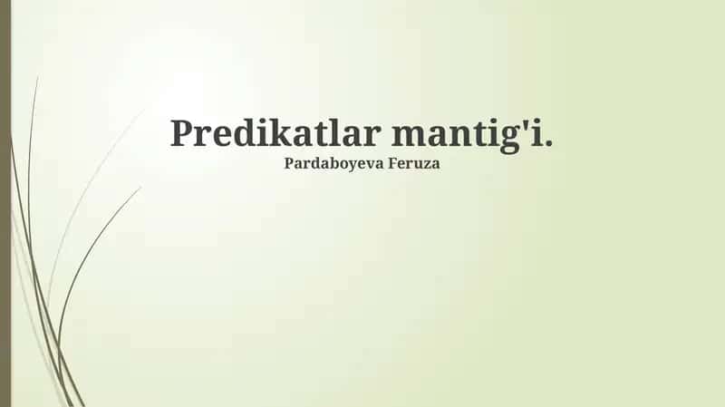 Predikatlar mantig'i