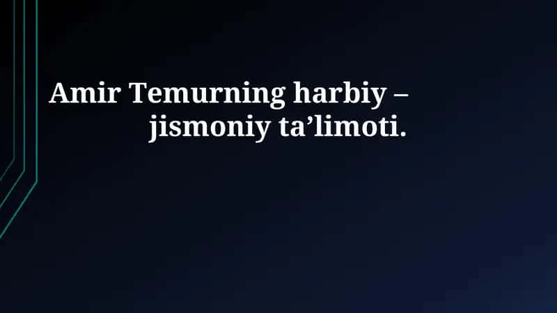 Amir Temurning harbiy ta'limoti