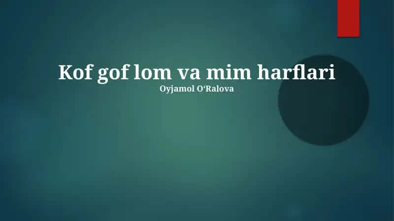 Kof gof lom va mim harflari
