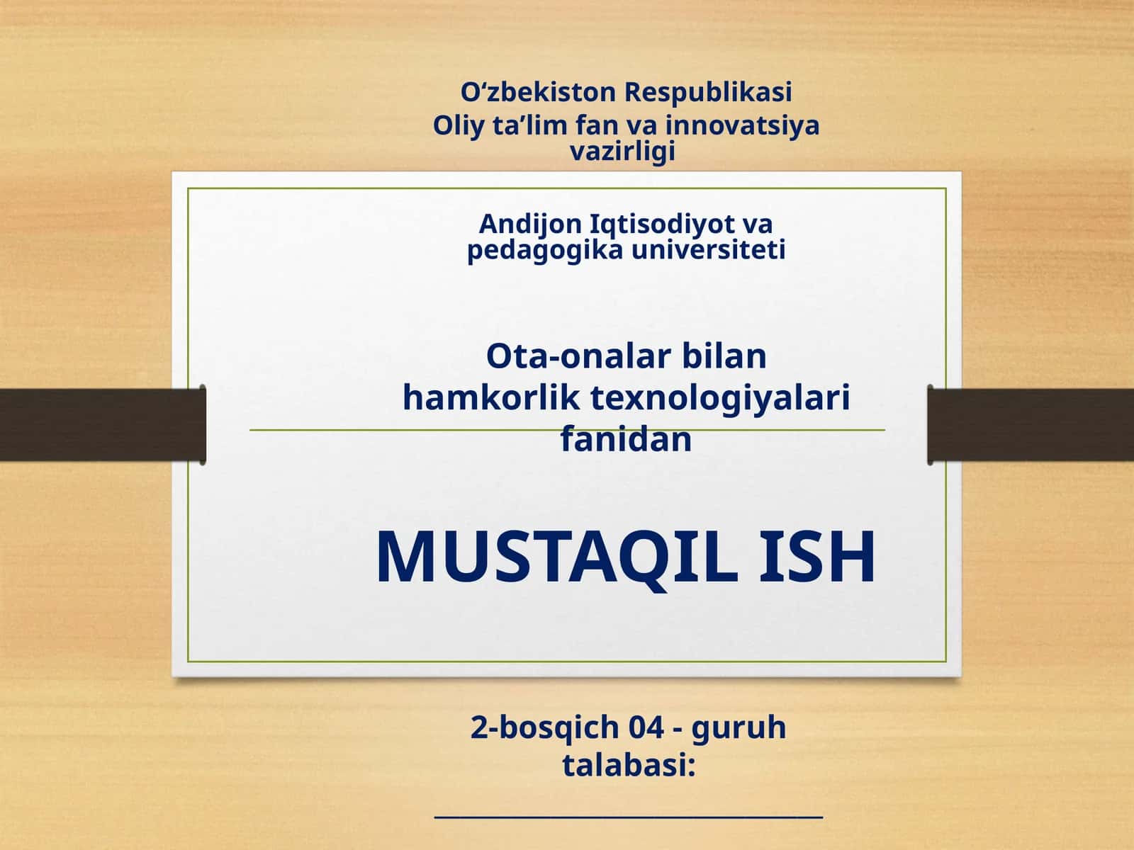 Oila davlat va jamiyat ardog’ida