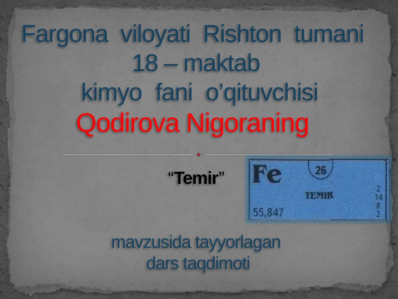 "Temir" mavzusi
