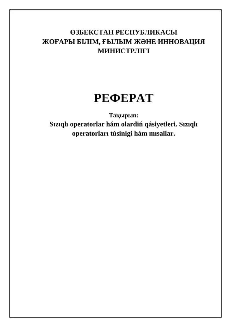 Sızıqlı operatorlar