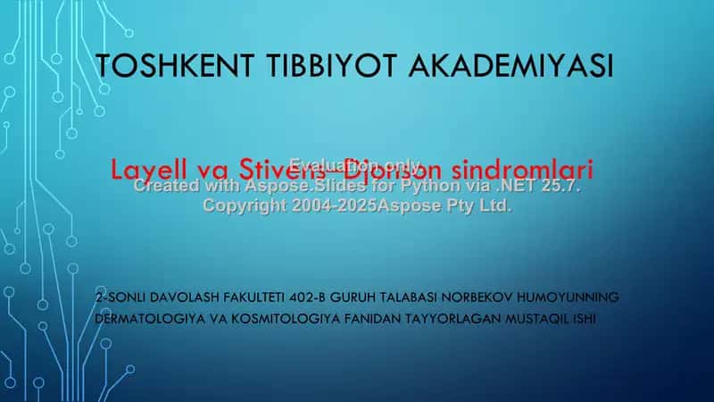 Layell va Stivens-Djonson sindromlari