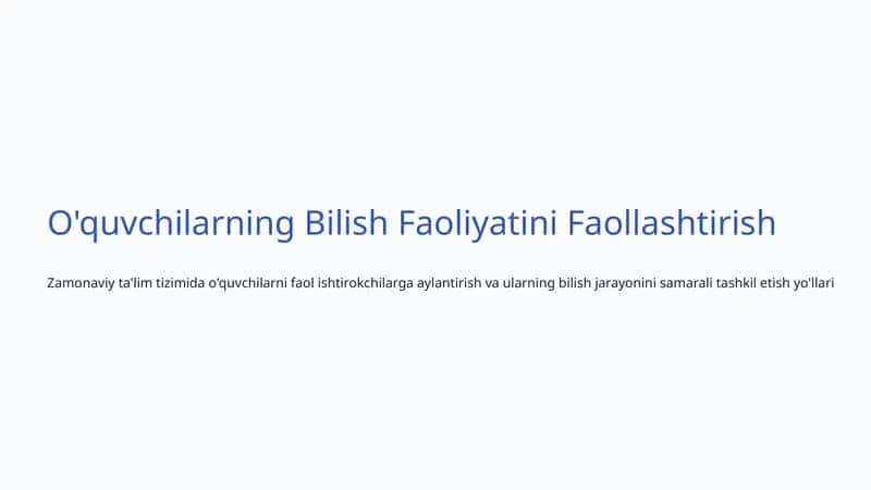 Bilish Faoliyati