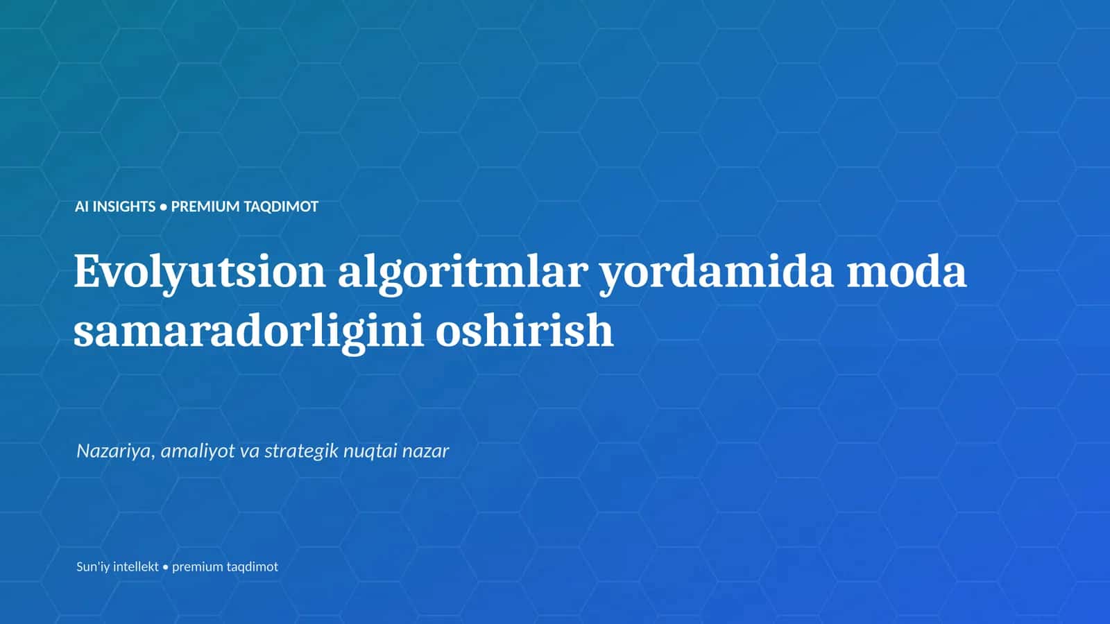 Evolyutsion algoritmlar