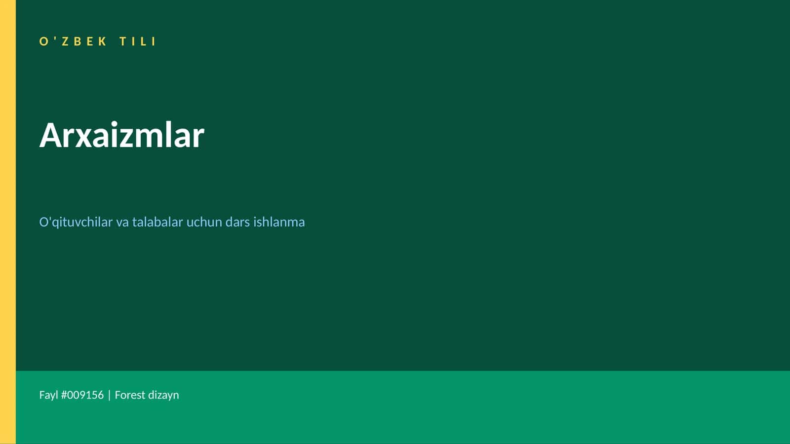 O'ZBEK TILI Arxaizmlar