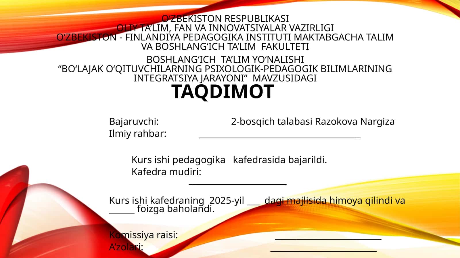 BO‘LAJAK O‘QITUVCHILARNING PSIXOLOGIK-PEDAGOGIK BILIMLARINING INTEGRATSIYA JARAYONI