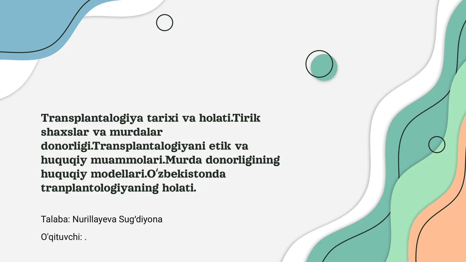 Transplantalogiya tarixi va holati