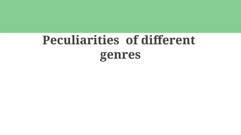 Genre Fundamentals