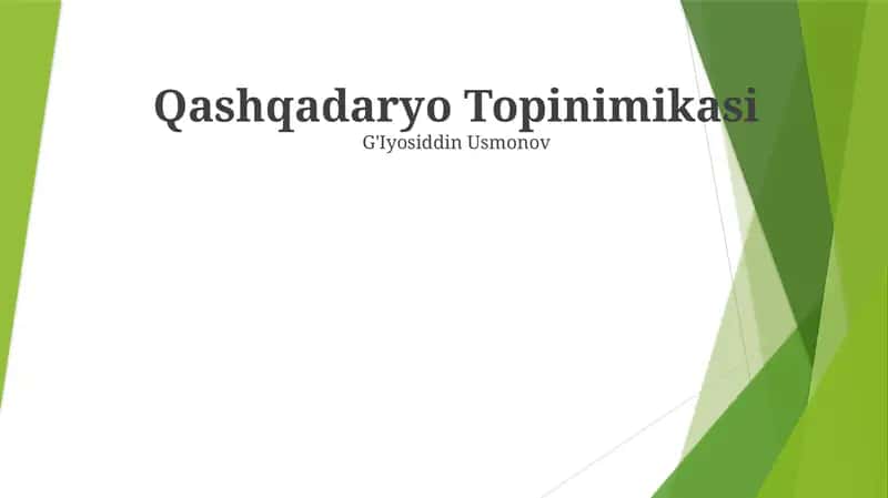 Qashqadaryo Topinimikasi