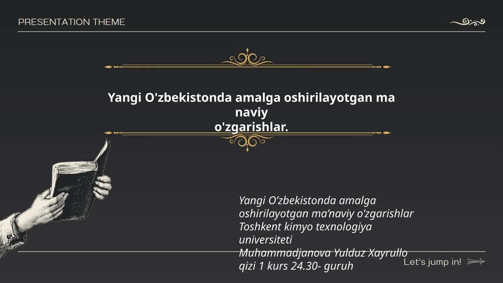Yangi O'zbekistonda amalga oshirilayotgan ma naviy o'zgarishlar