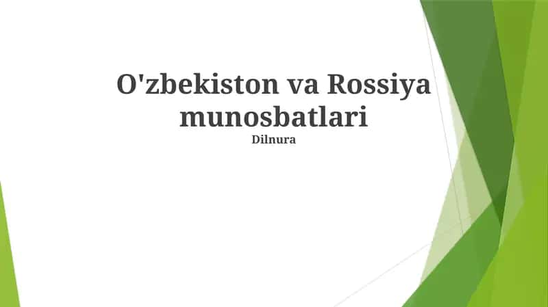 Oʻzbekiston va Rossiya munosbatlari