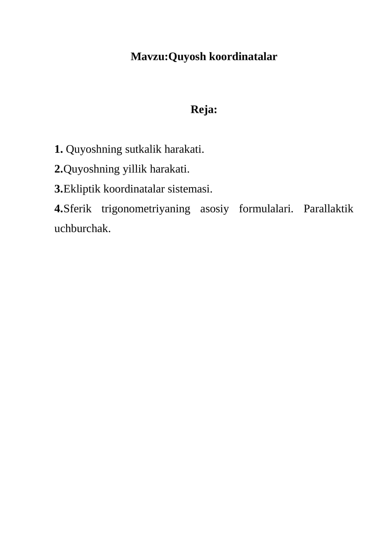 Quyosh koordinatalar