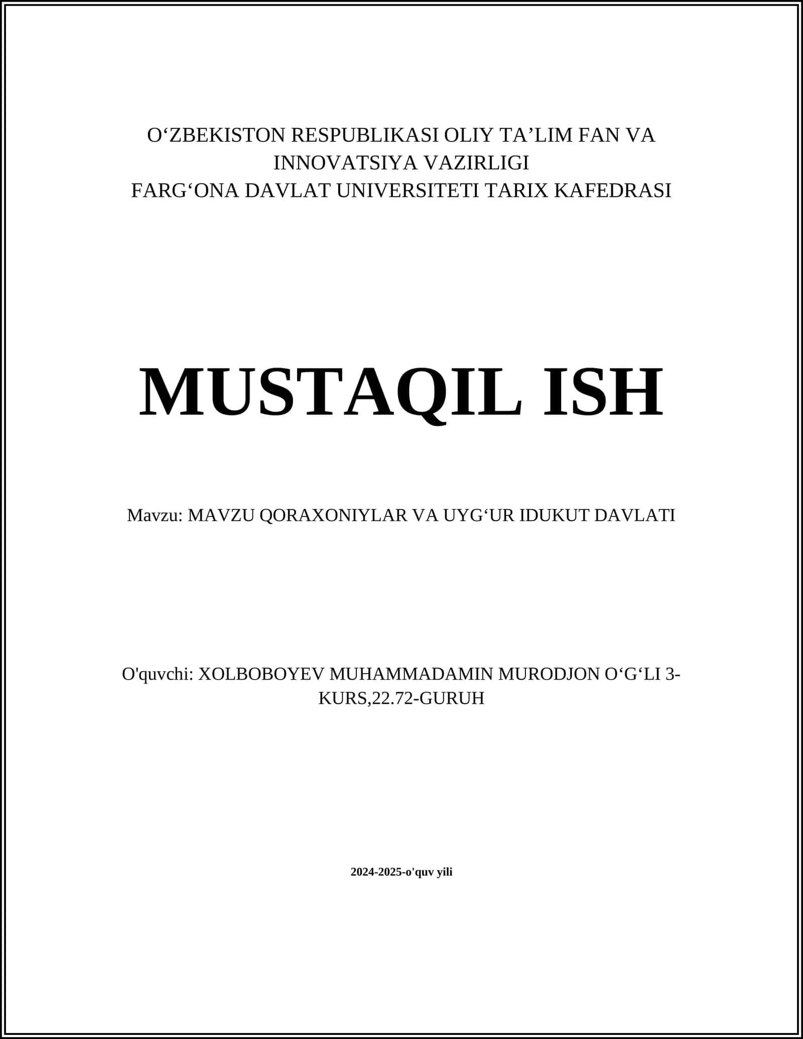 Qoraxoniylar va Uyg'ur Iduki Davlati