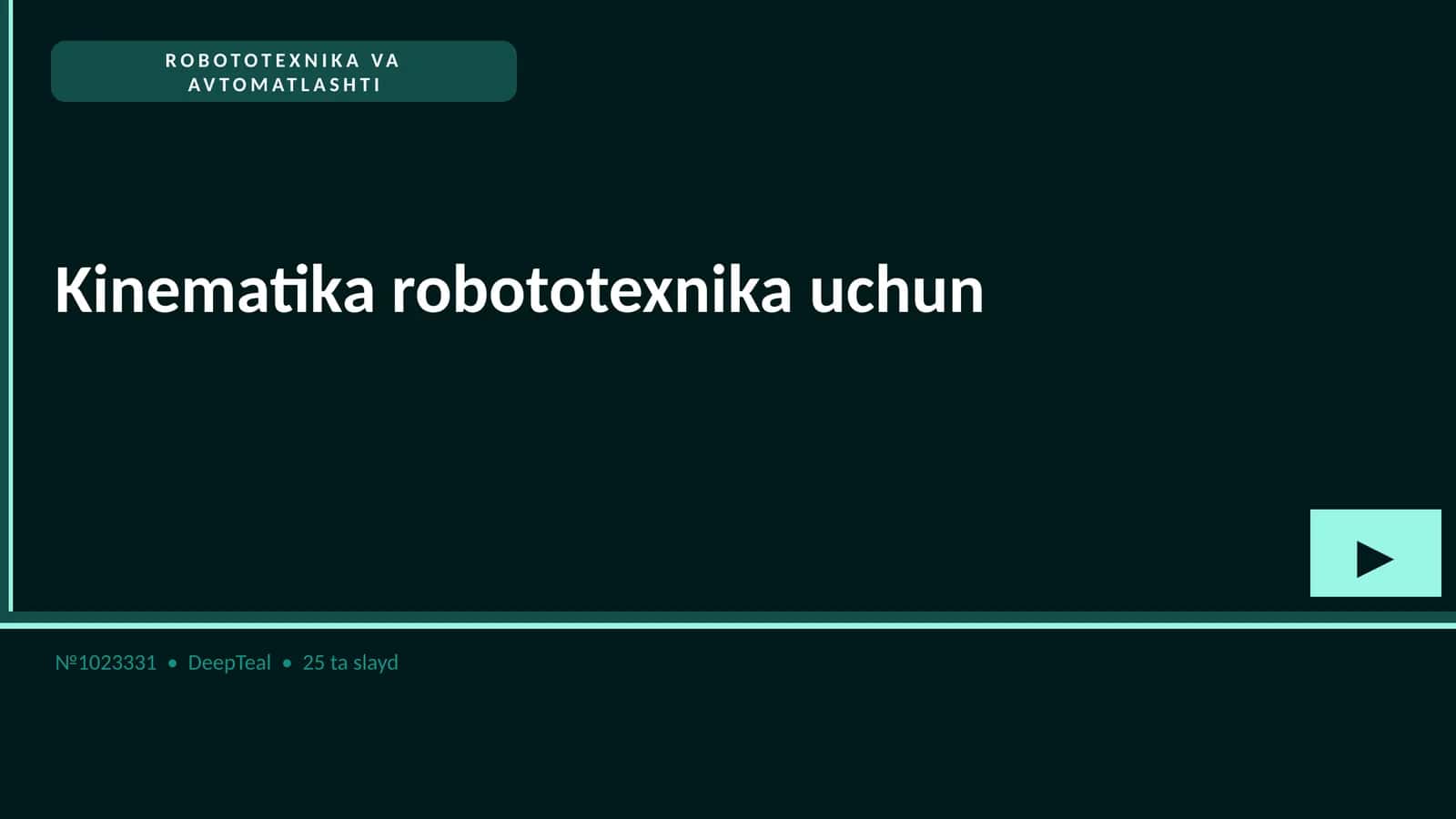ROBOTOTEXNIKA VA AVTOMATLASHTI