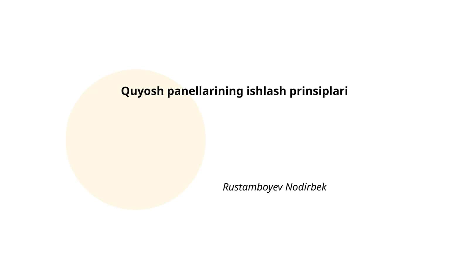 Quyosh panellarining ishlash prinsiplari