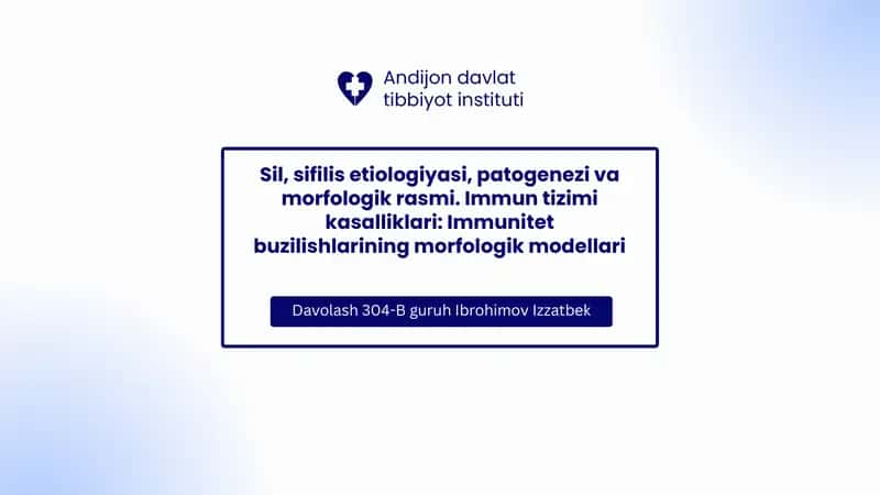 Sil va sifilis etiologiyasi,patogenezi.