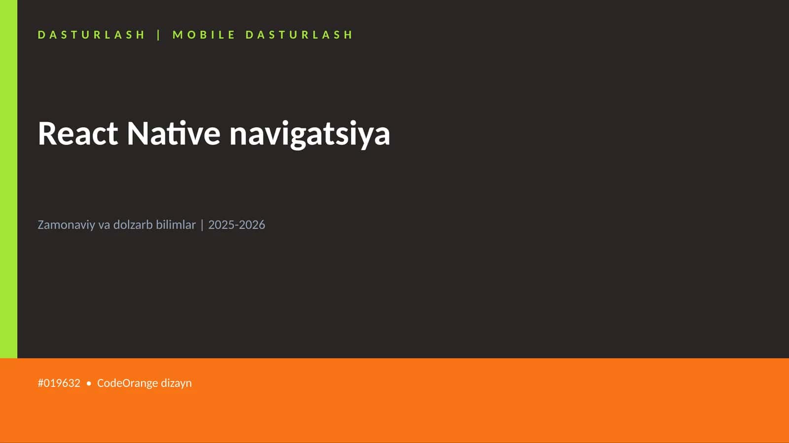 React Native navigatsiya