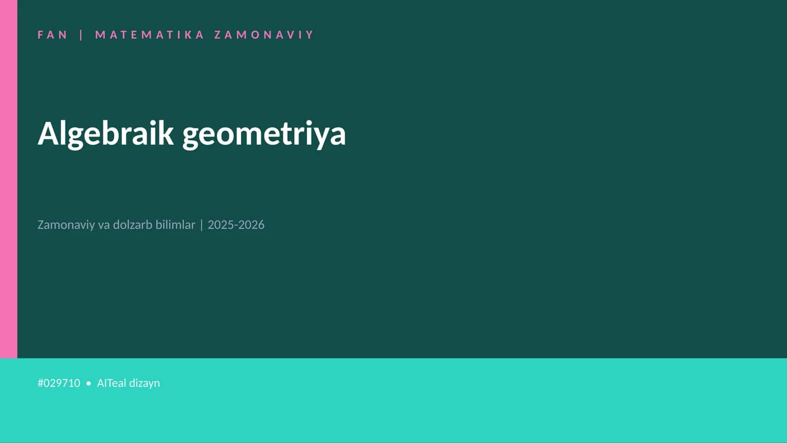 Algebraik geometriya