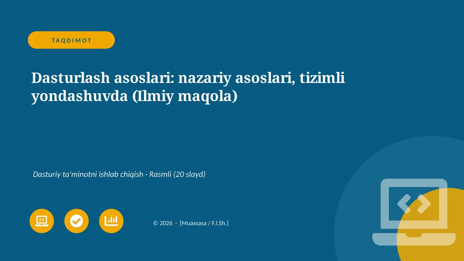 Dasturlash asoslari