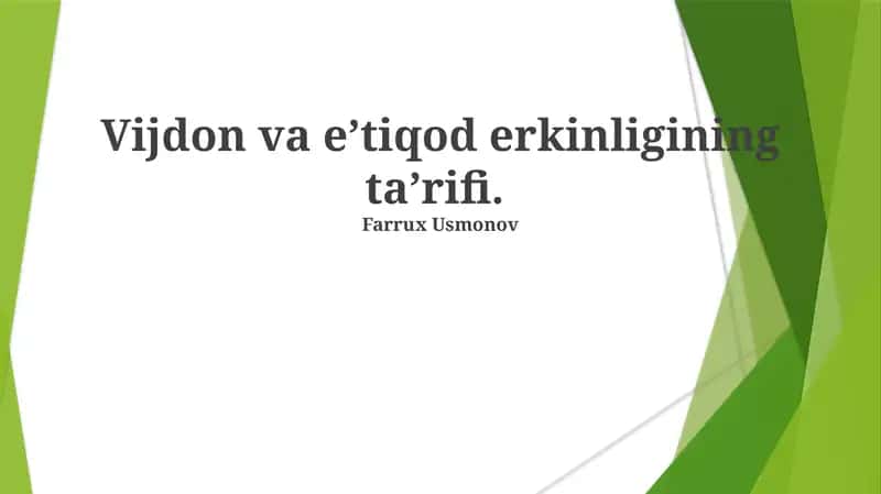 Vijdon va eʼtiqod erkinligining taʼrifi