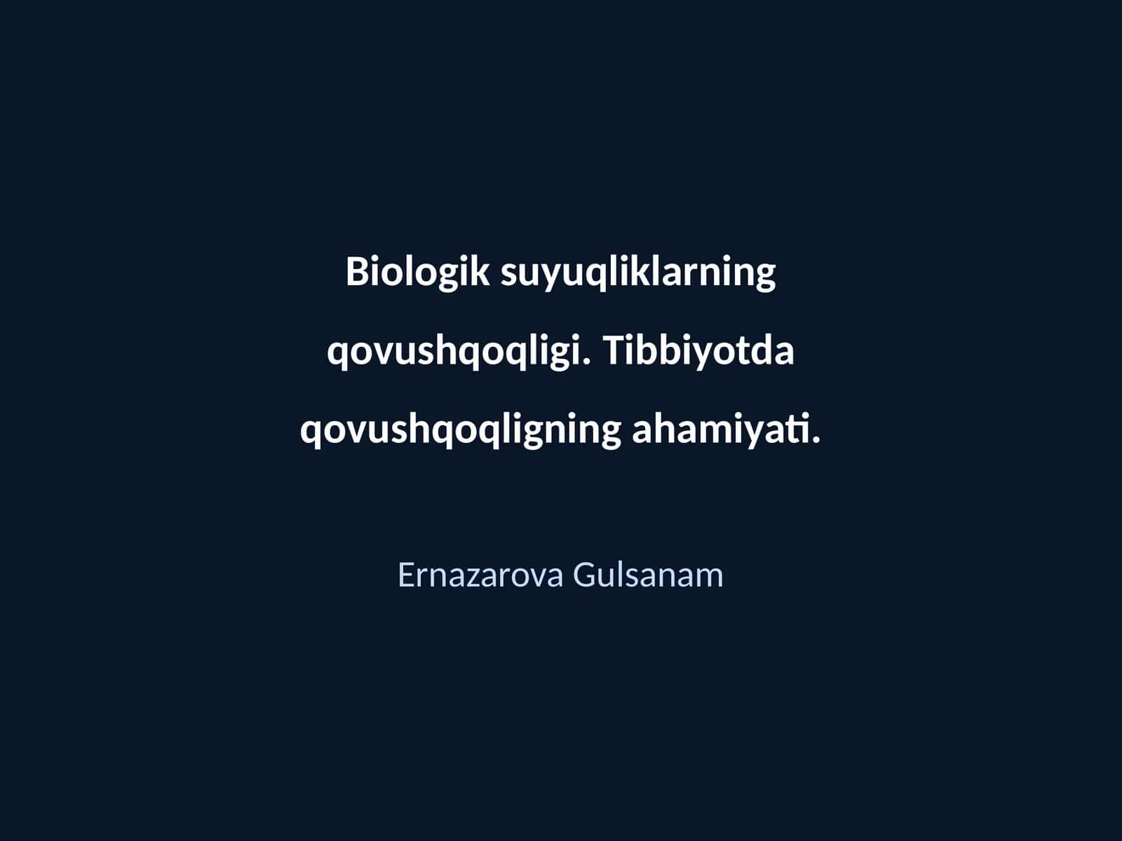 Biologik suyuqliklarning qovushqoqligi