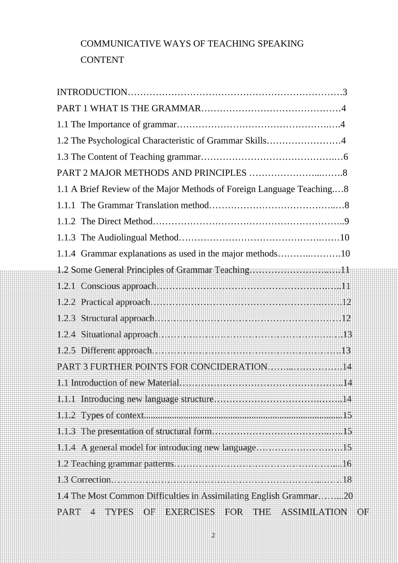 COMMUNICATIVE WAYS OF TEACHING SPEAKING
