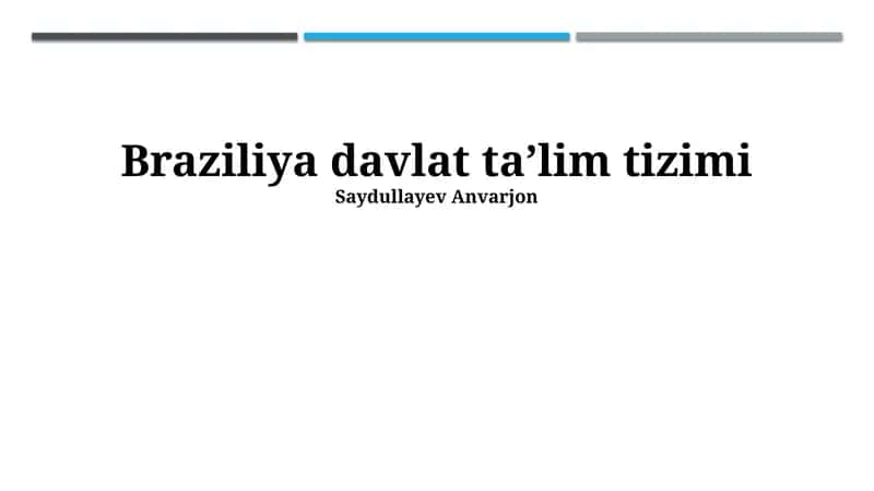 Braziliya davlat ta'lim tizimi
