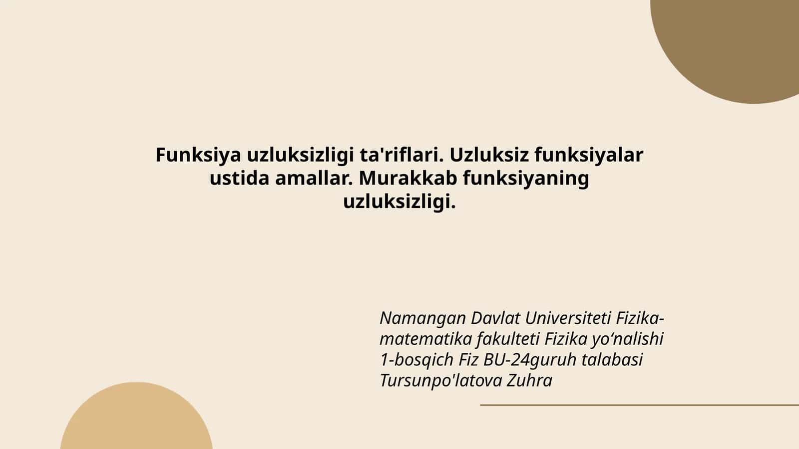 Funksiya uzluksizligi