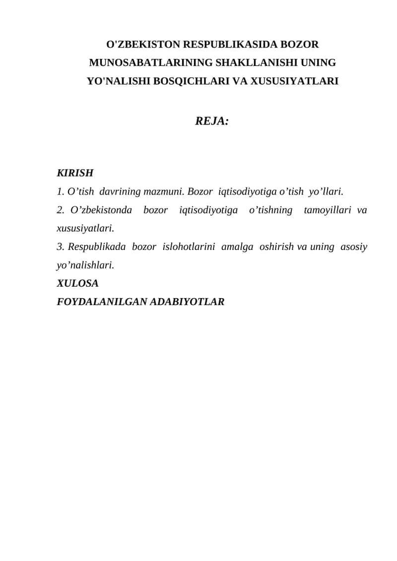 Bozor Iqtisodiyoti