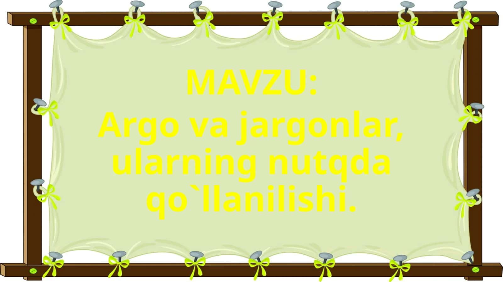 Argo va jargonlar,ularning nutqda qo`llanilishi