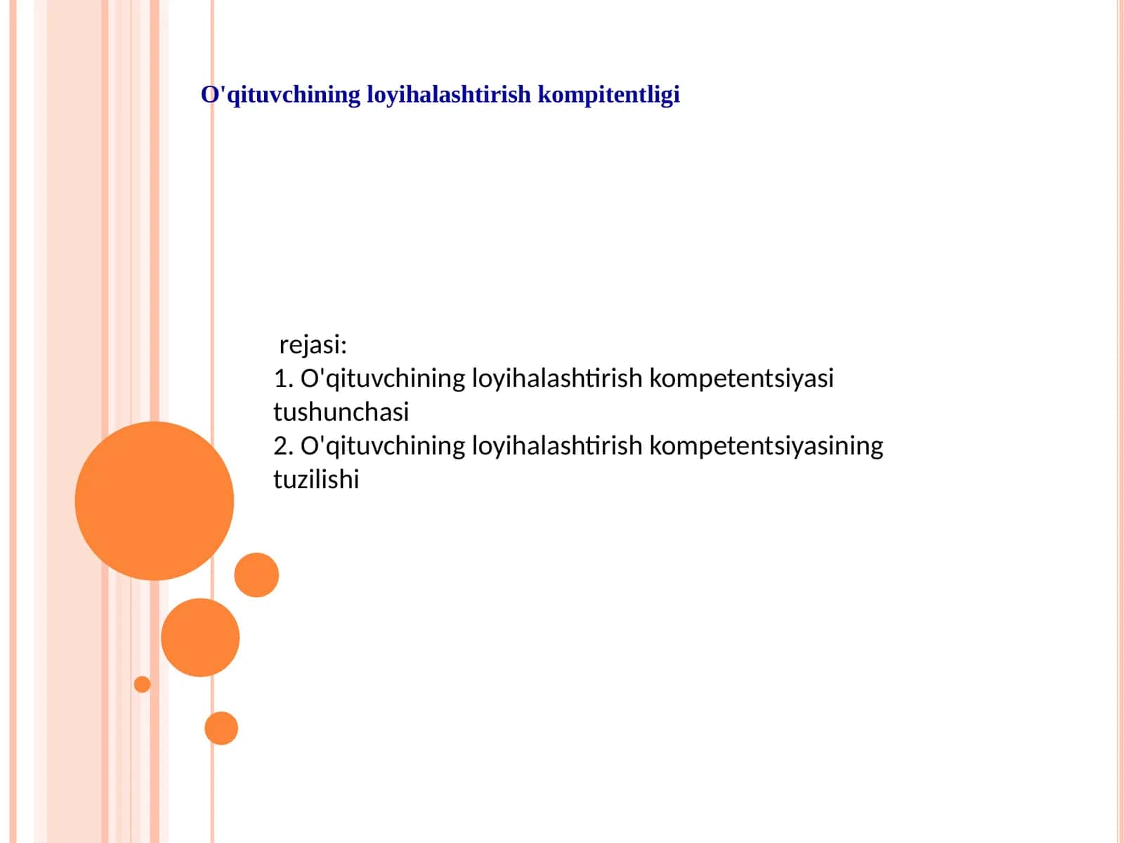 O'qituvchining loyihalashtirish kompitentligi