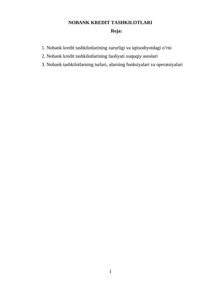 Nobank kredit tashkilotlari