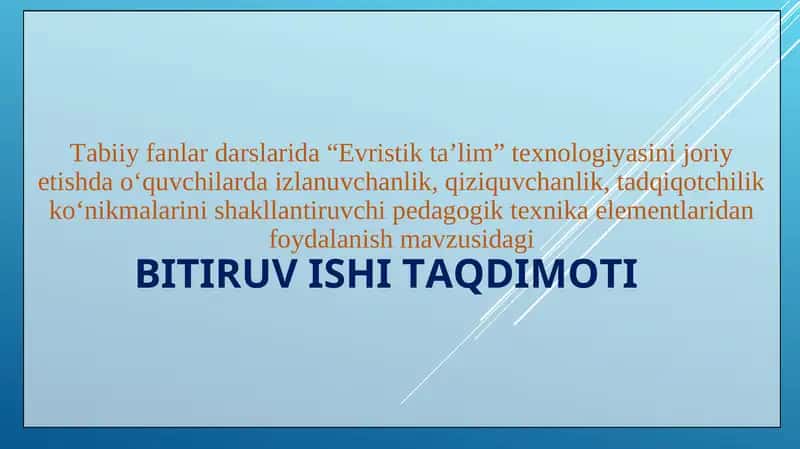 Evristik ta’lim texnologiyasi