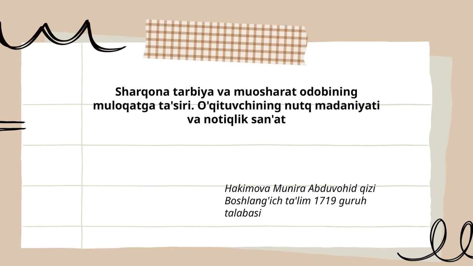 Sharqona tarbiya va muosharat odobining muloqatga ta'siri