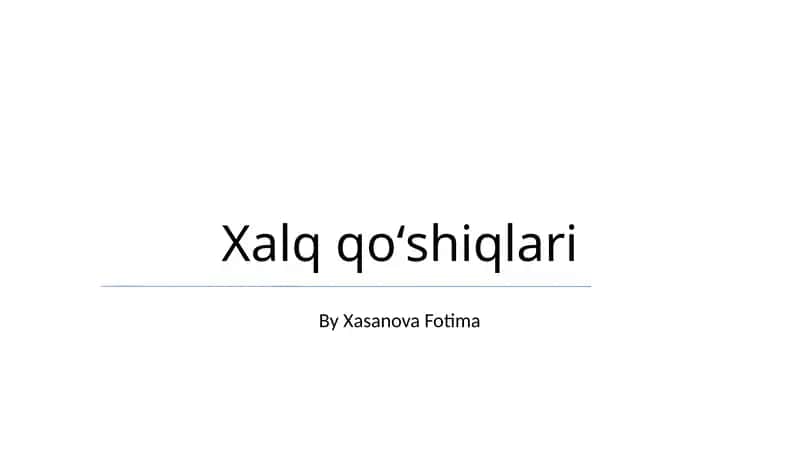 Xalq qo'shiqlari