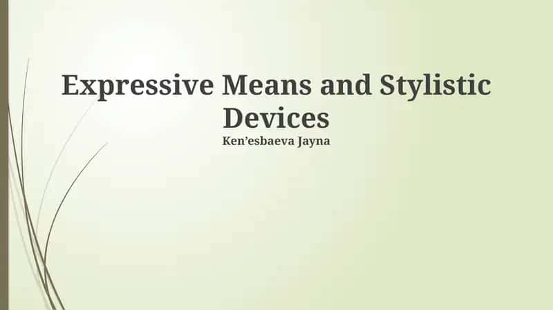 Expressive Means and Stylistic Devices