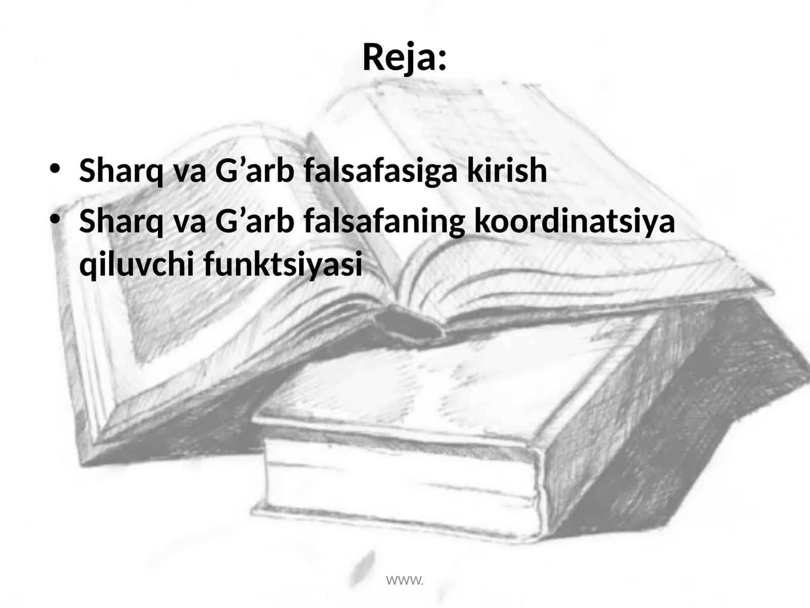 Sharq va G’arb falsafasiga kirish