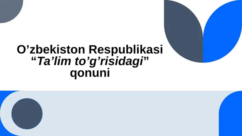 Ta'limto'g'risi bo'yicha qonun