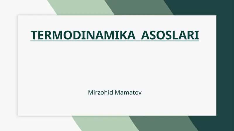 Termodinamika asoslari slayd